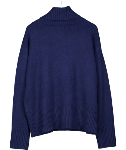 Wyse Blue Nadia Super soft Cashmere/Wool Blend Funnel Neck Jumper UK XL