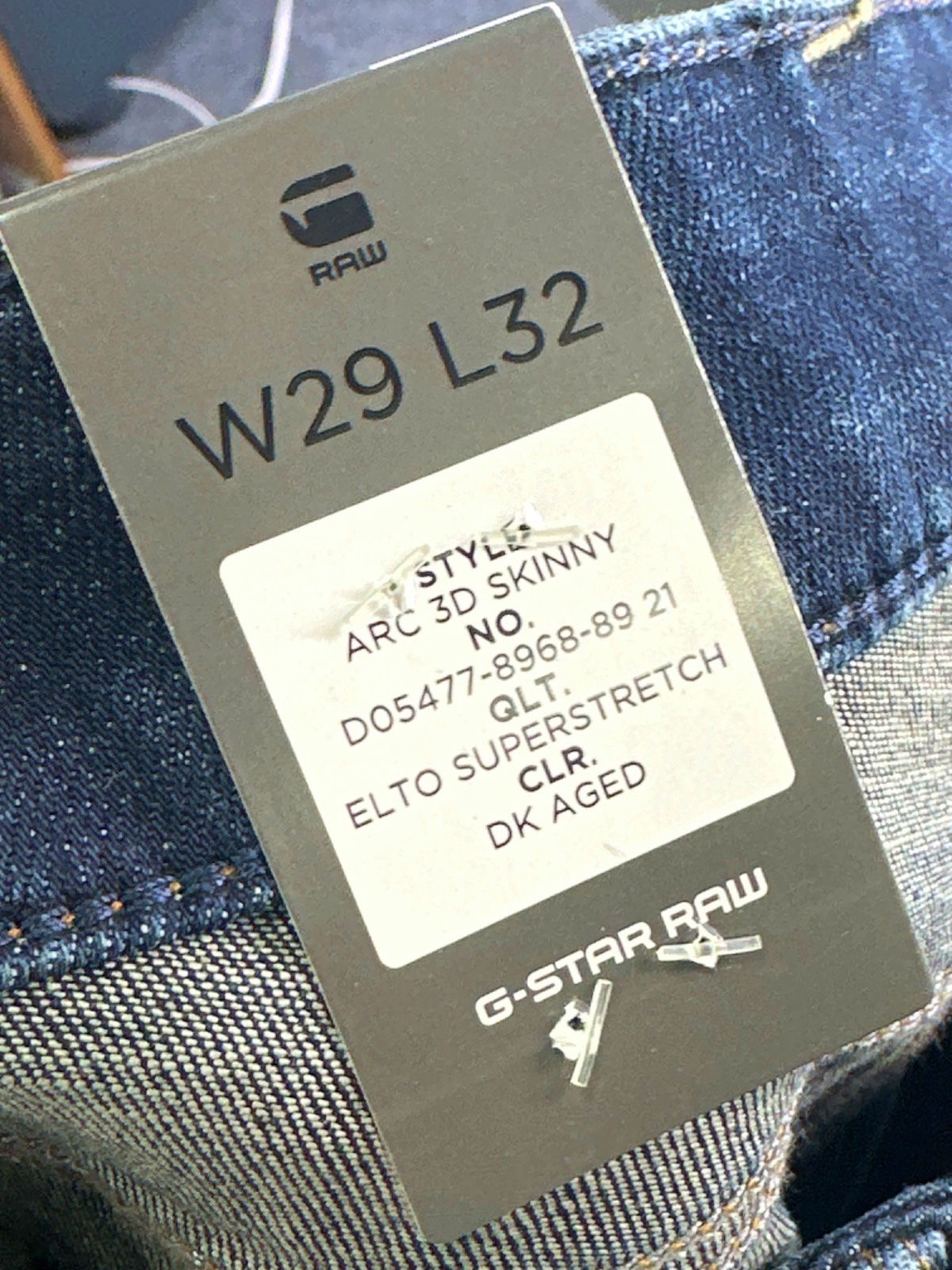 G-Star RAW Dark Blue 3D Skinny Jeans UK W29 L32