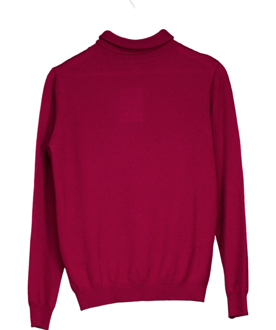 LilySilk Brown Silk-cashmere Blend Turtleneck Sweater UK M