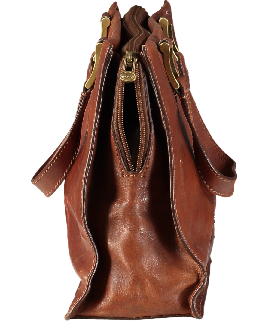 The Bridge Brown Leather Zip Up Handbag