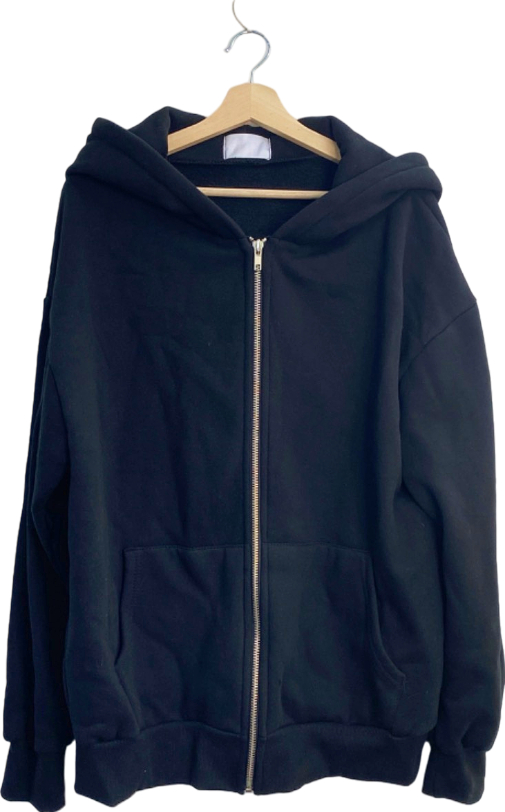 Never Black Zipped Hoodie UK Size L