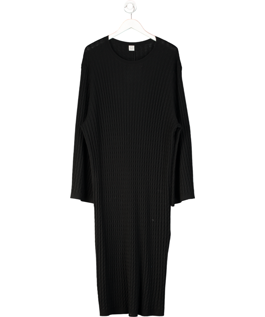 Totême Black Wool Cable knit Dress UK M