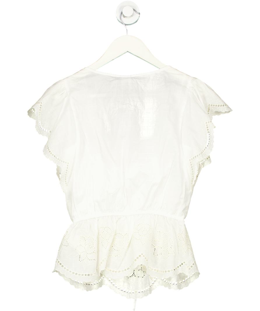 FOREVER NEW Cream Emmy Embroidered Blouse UK 6