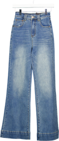 commense Blue Mid-waist Bootcut Denim Jeans Without Belt UK XS