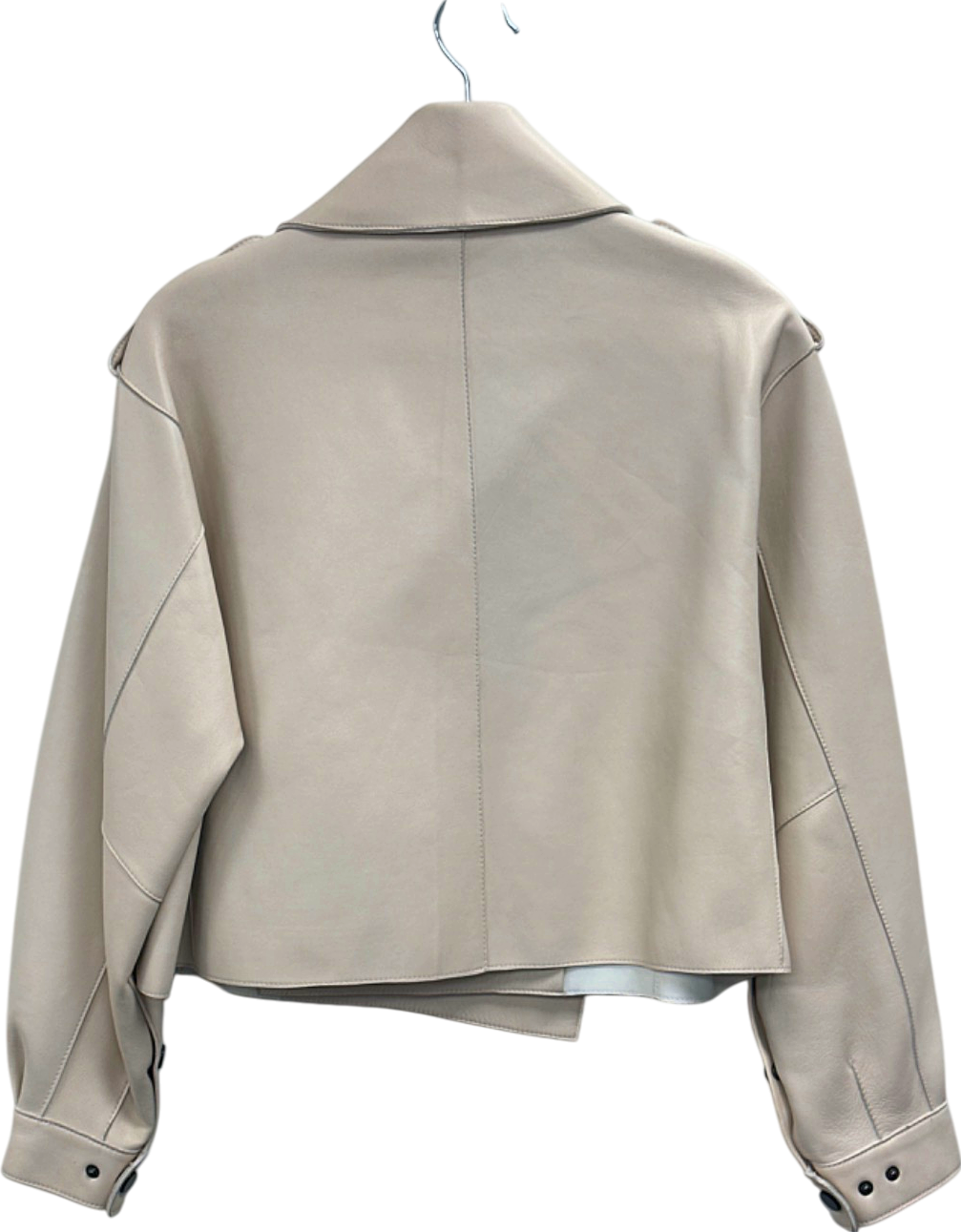 Cream Cropped Trench Coat UK S