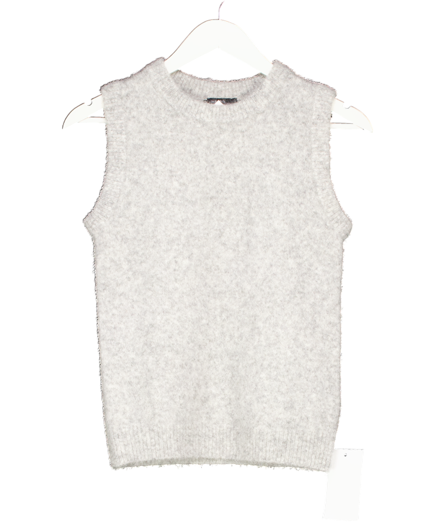 Nobody's Child Grey Alpaca Wool Blend Knitted Vest UK XS
