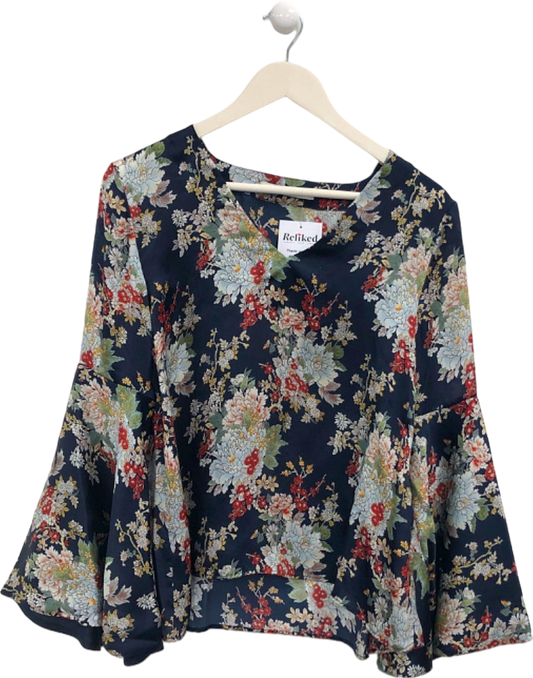 Uterqüe Multicolour Floral Print Blouse UK S