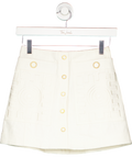 Isobel Badin White Wavy Swirly Embroidered Mini Skirt UK 6