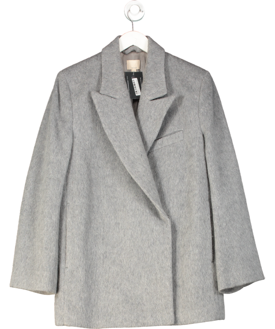 H&M Grey Oversized Wool Blend Blazer UK M