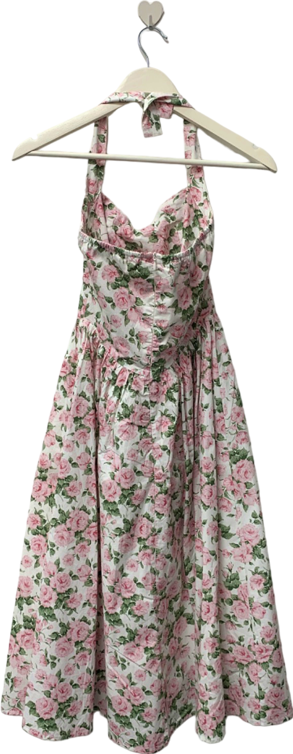 Ching's Multicoloured Floral Halter Dress UK XS