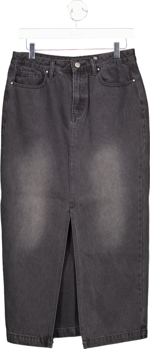 Sosandar Charcoal Long Line Skirt with Split UK 10