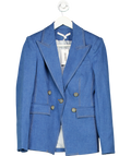 Veronica Beard Blue Naira Dickey Double-breasted Denim Blazer UK XS