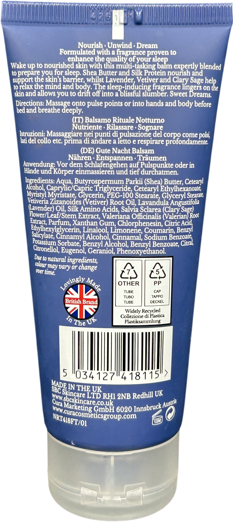 SBC skincare Night Rituals Sleep Balm 100ml