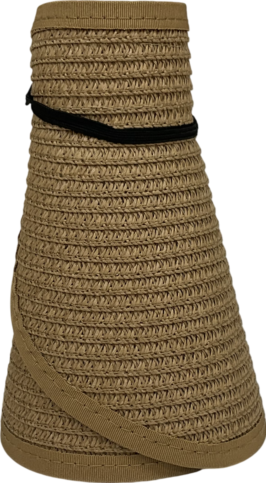 Beige Sun Visor Hats For Women Wide Brim Straw Roll-up Ponytail Summer Beach Hat Uv Upf Packable Foldable Travel Summer One Size