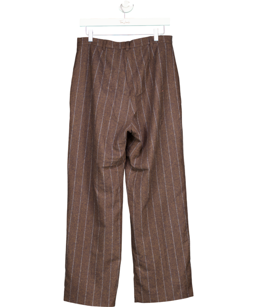 Rouje Brown Classic Straight Pants In Wool And Lace UK 14