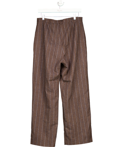 Rouje Brown Classic Straight Pants In Wool And Lace UK 14