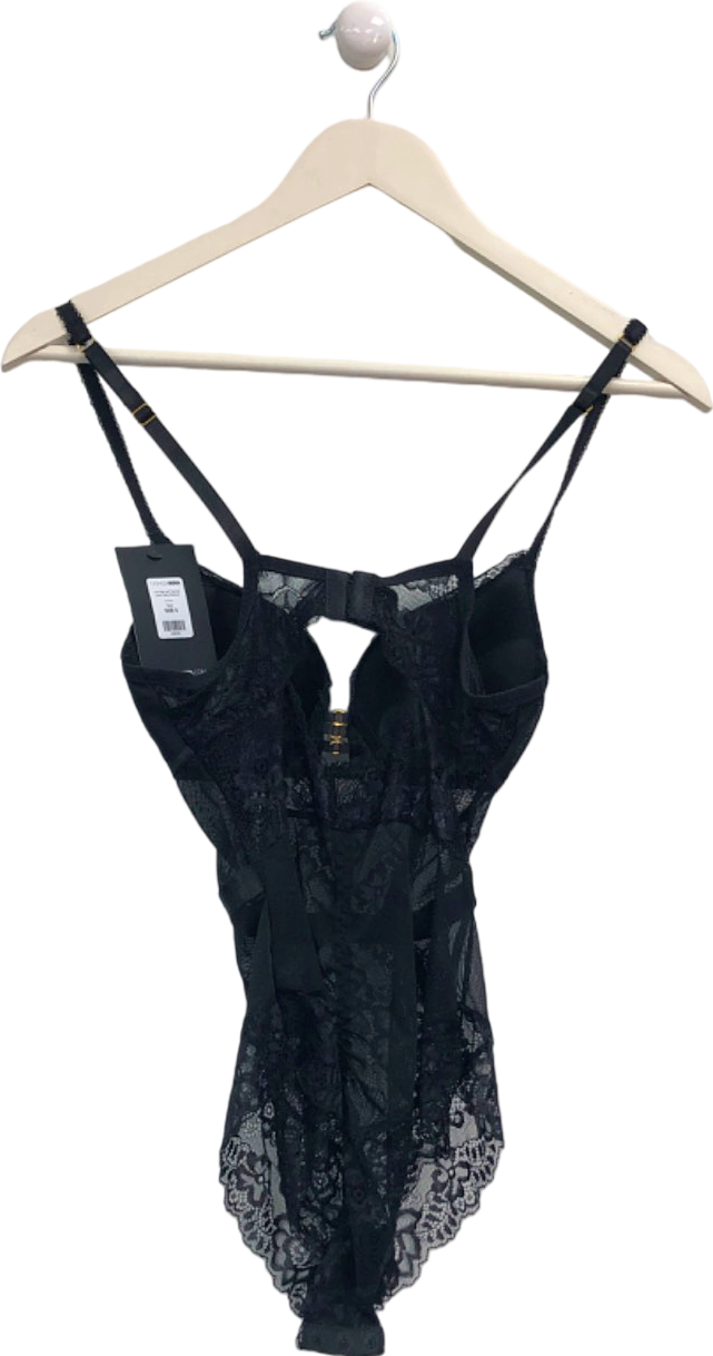 Fashion Nova Black Love Me Until The End Lace Bodysuit UK S