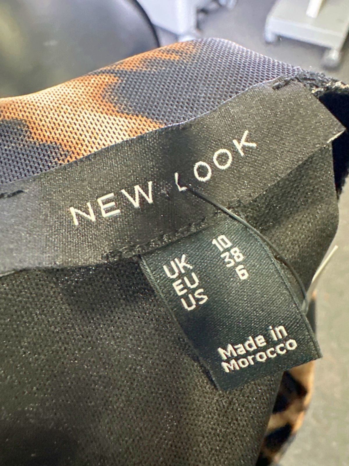 New Look Brown Leopard Print Mesh Mini Skirt UK 10