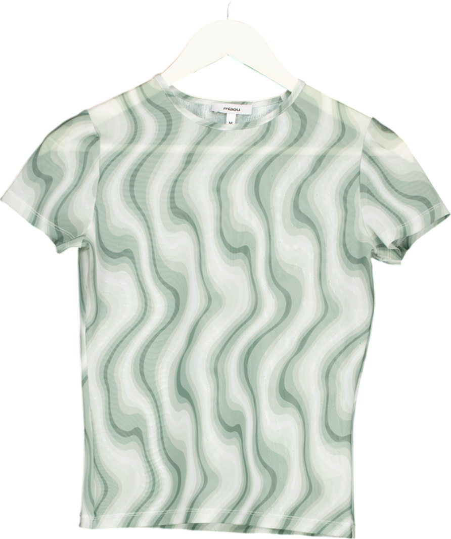Miaou Green Mesh Swirl Blend T Shirt UK M
