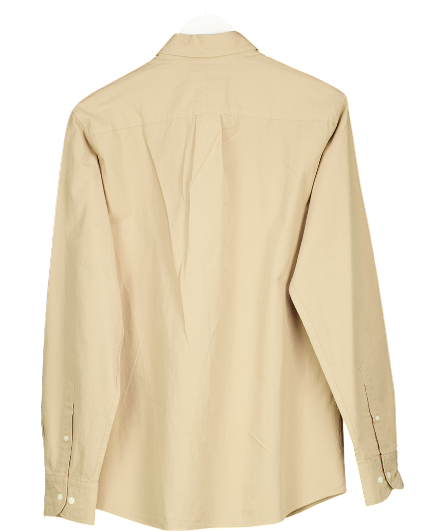 Massimo Dutti Beige Cotton Regular Fit Shirt UK M