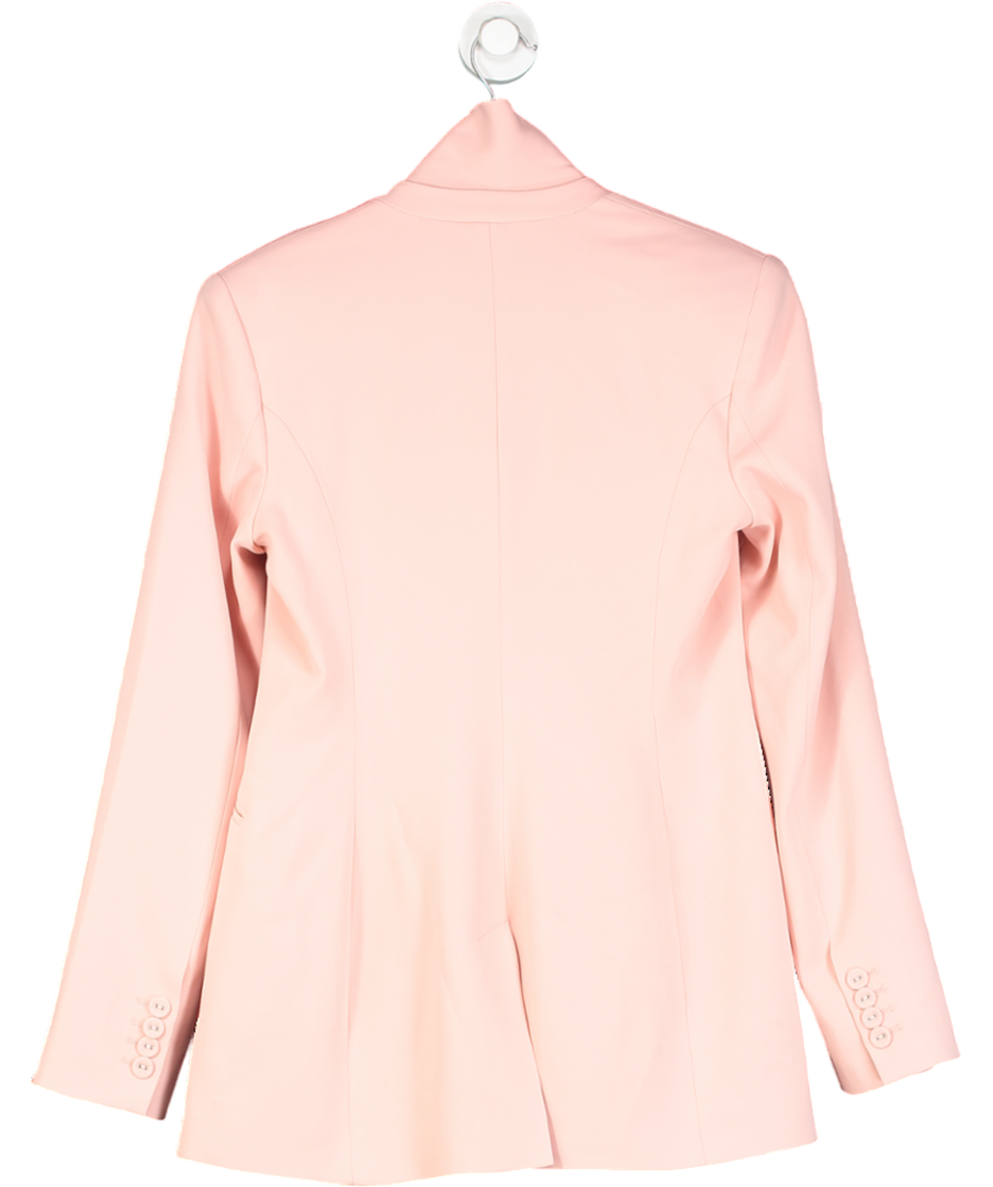 Karen Millen Pink Compact Stretch Viscose Tie Neck Tailored Blazer UK 6