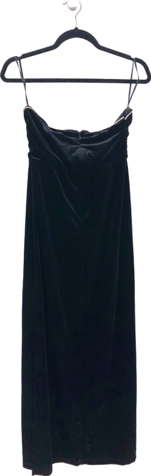 MOTF Black Strapless Velvet Dress UK M