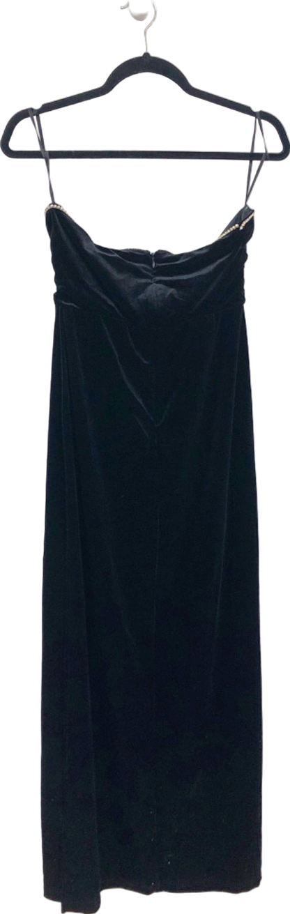 MOTF Black Strapless Velvet Dress UK M