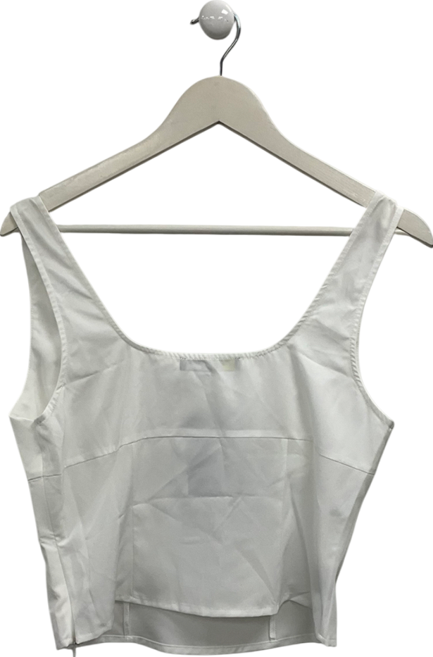 Finesse White Scoop Neck Top UK M