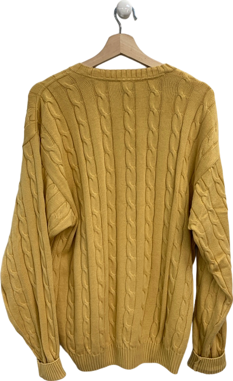 Paul & Shark Yellow Cable Knit Jumper UK S