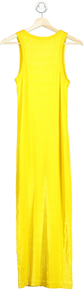 COS Yellow Ribbed Maxi Dress UK S