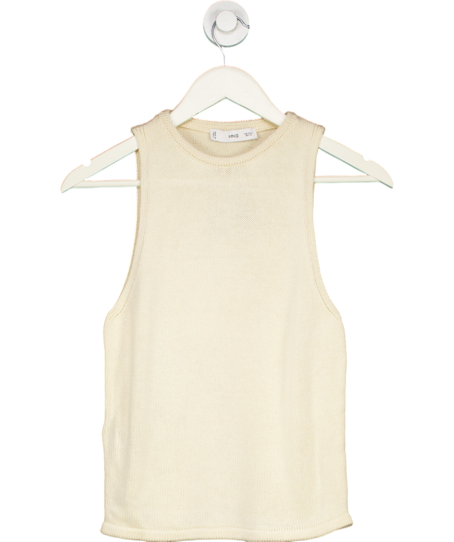 MANGO Cream Sleeveless Knit Vest Top UK S