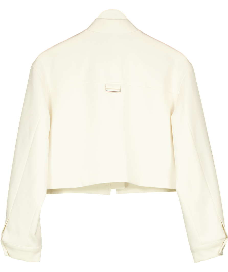 Abigail Cream Zip Front Cropped Jacket UK S