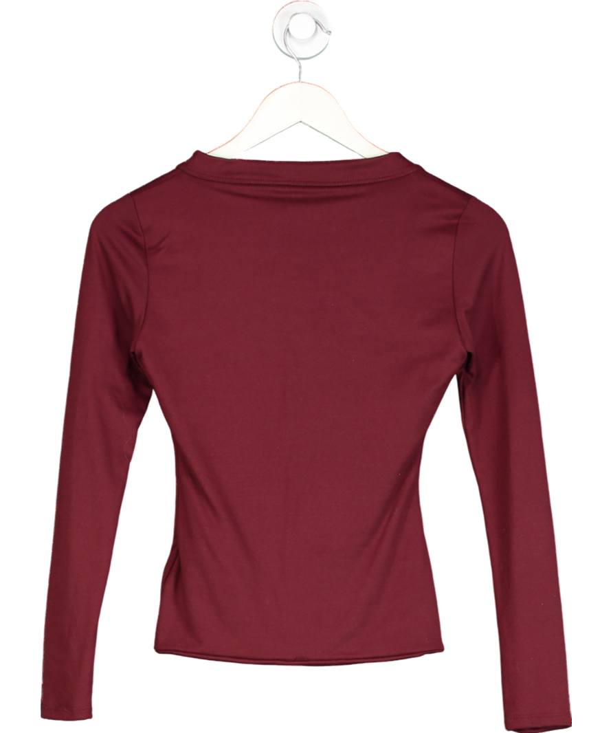 My Outfit Online Red V Shape Long Sleeve T Shirt UK S
