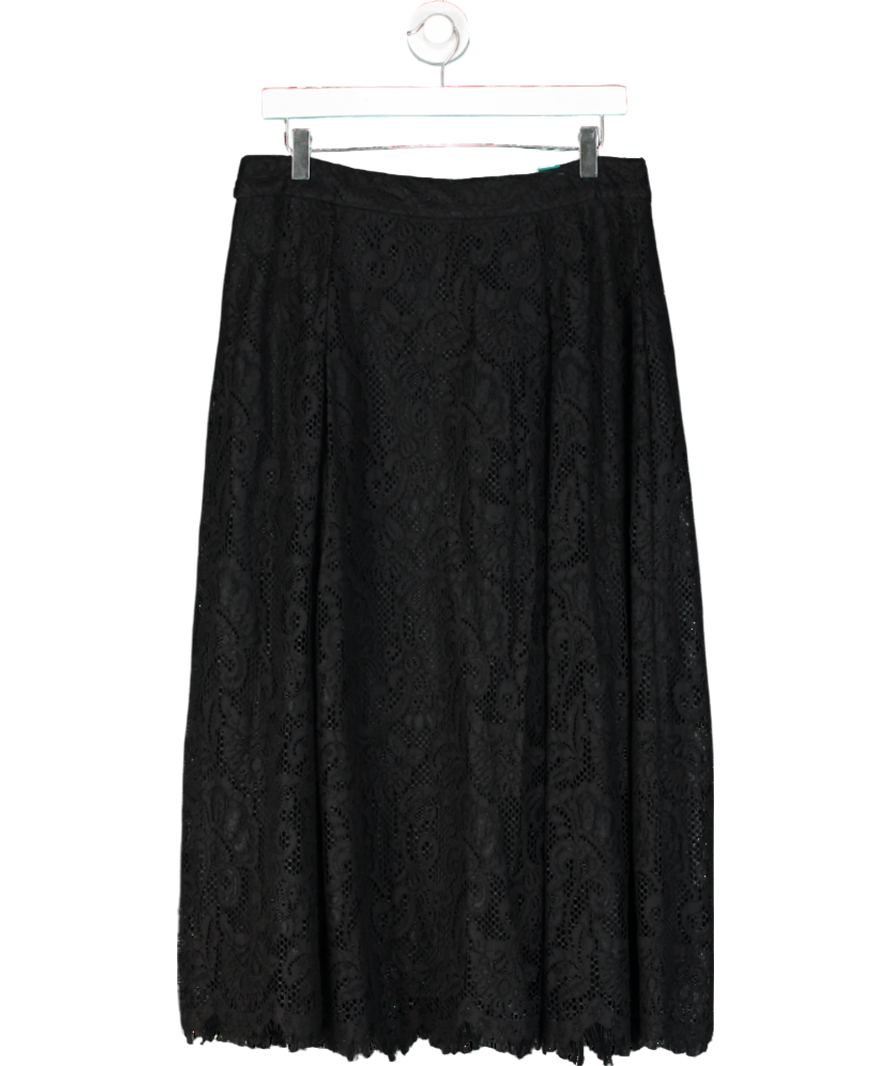 M&S Black Lace Midi Skirt UK 14
