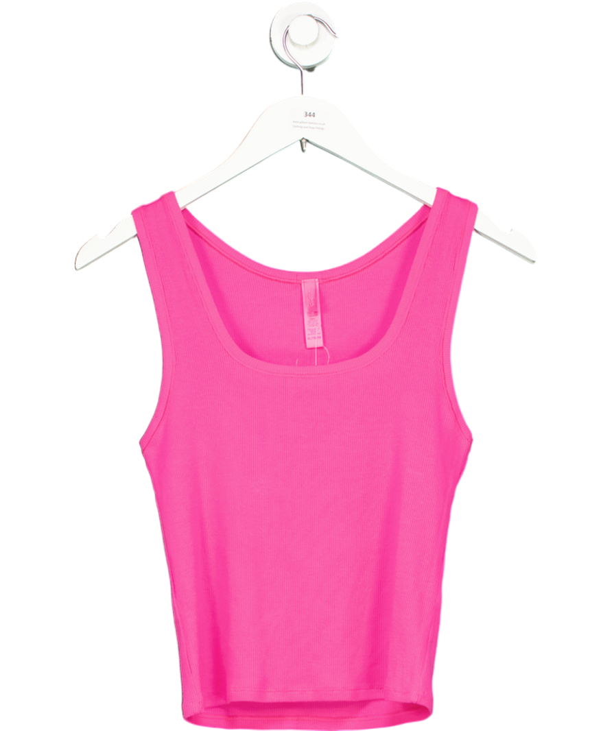 SKIMS Pink Cotton Rib Tank UK XL