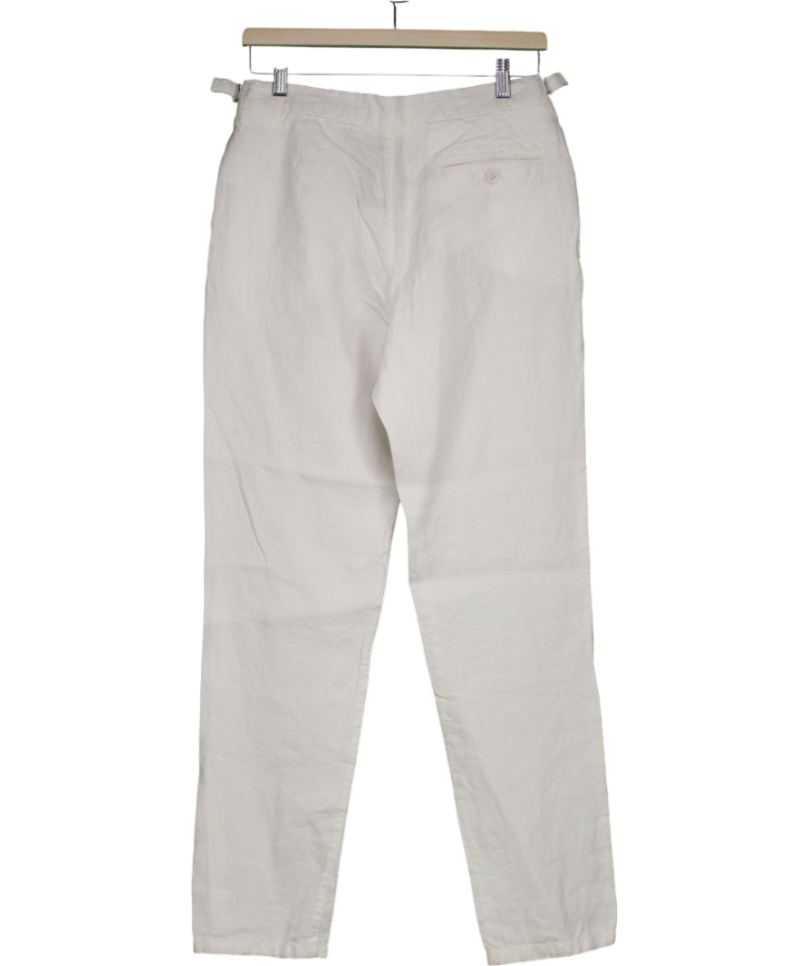 Orlebar Brown White Straight Leg Linen Trousers W29