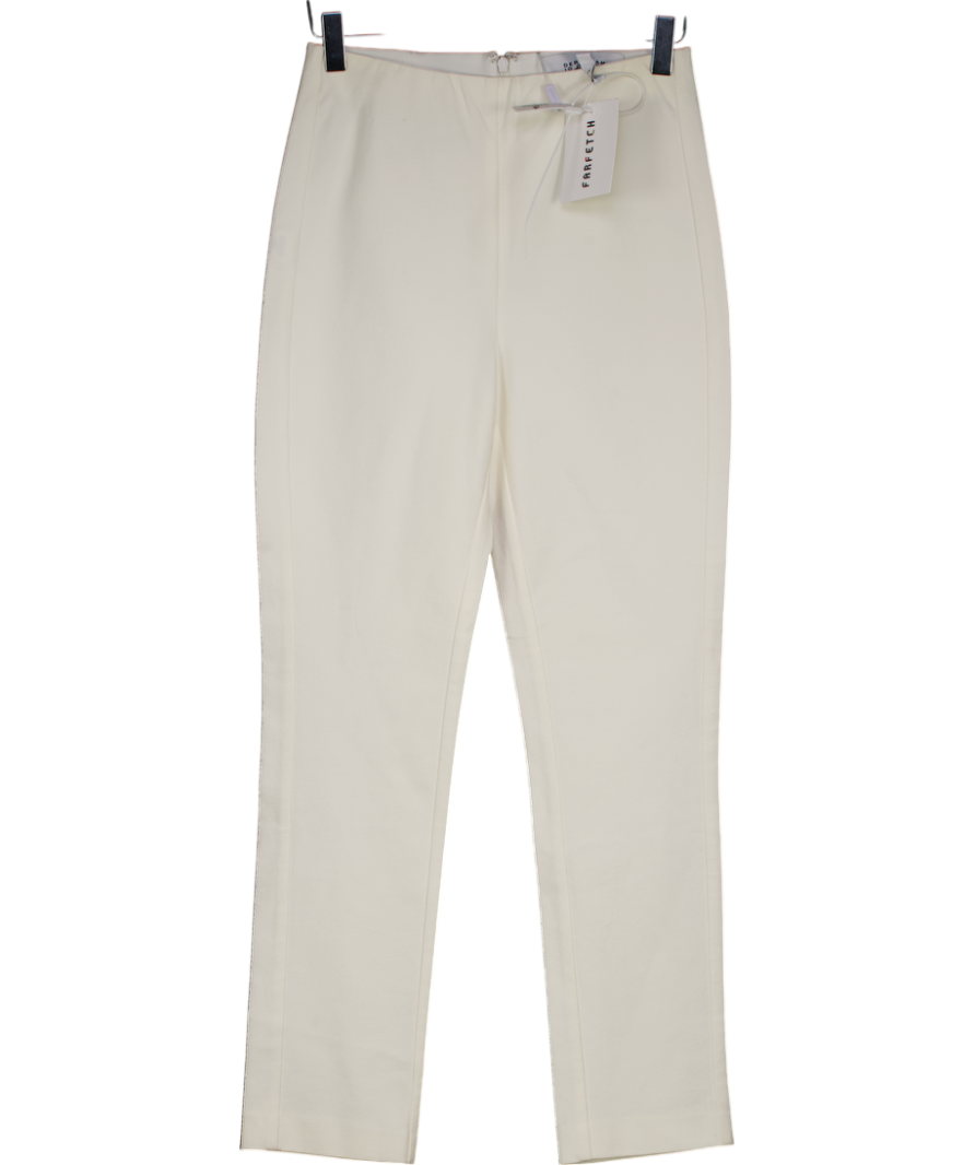Derek Lam 10 Crosby Cream Cropped Stretch Trousers UK XS