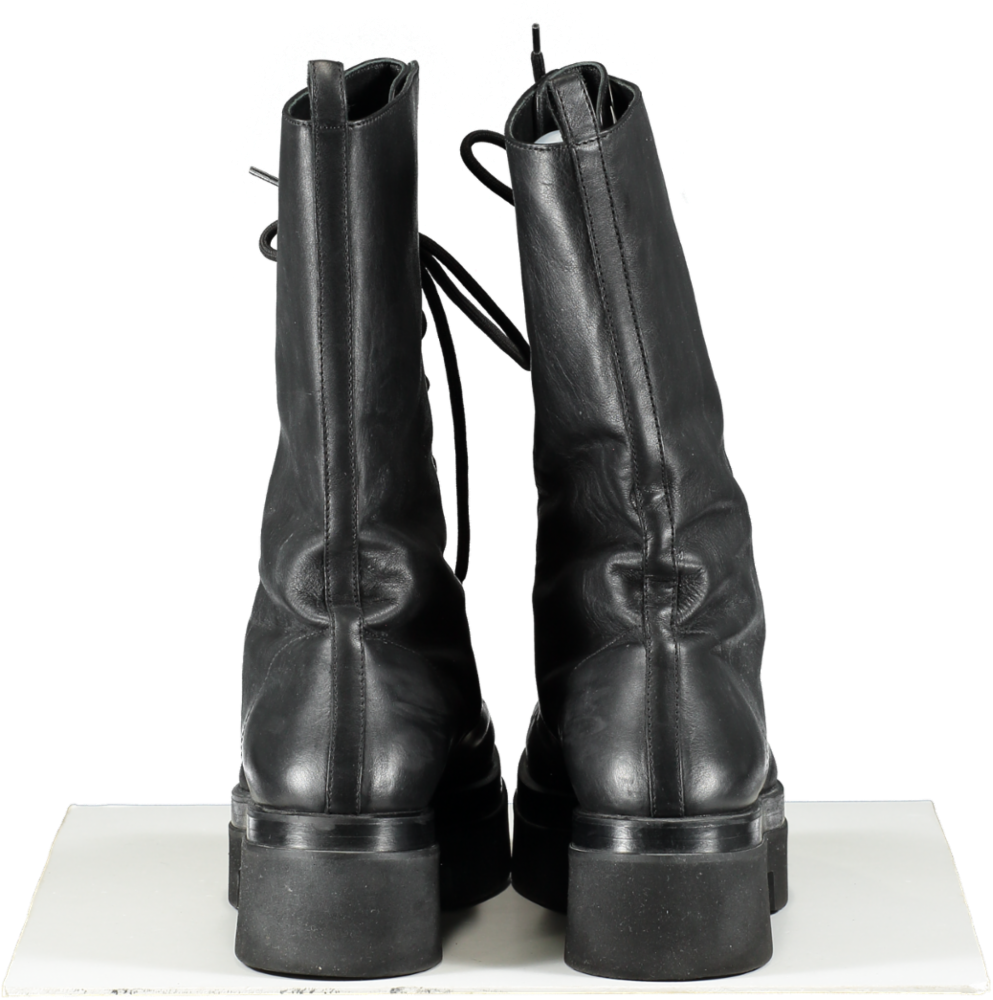 Tamara Mellon Black Leather Lace Up Calf Boots UK 8 EU 41 👠