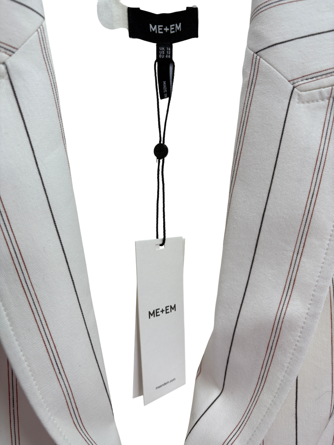 ME+EM White The Very Useful Multi Stripe Blazer UK 16