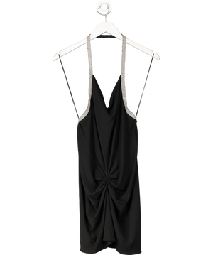 ZARA Black Liminted Edition Rinestone Draped Mini Dress UK M