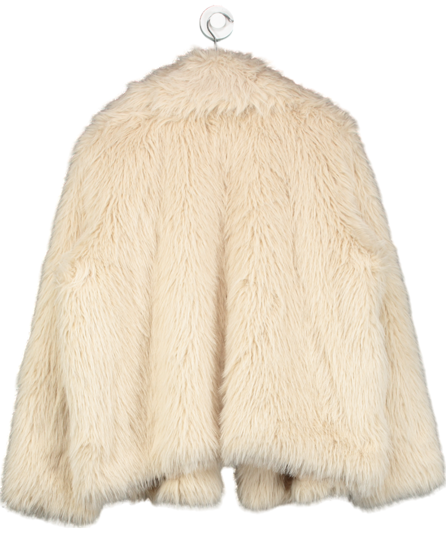 New Look Cream Faux Fur Coat UK 20