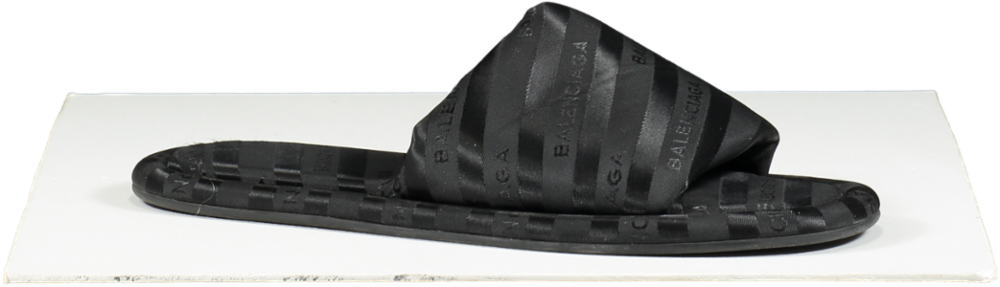Balenciaga Black Hotel Logo Slides UK 6 EU 39 👠