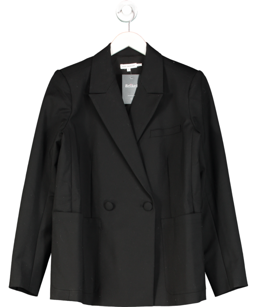 Good American Black Scuba Blazer 2.0 UK S