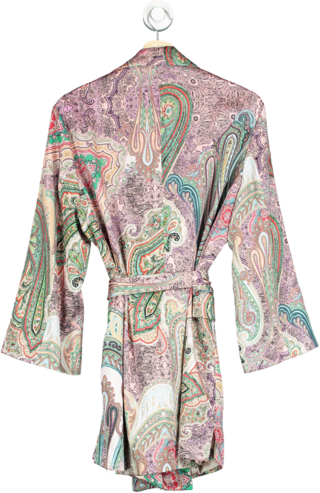 ZARA Multicoloured Paisley Longline Belted Jacket UK L