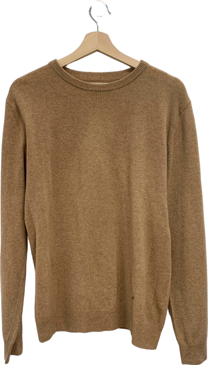 Bertoni Light Brown Classic Wool Jumper UK L