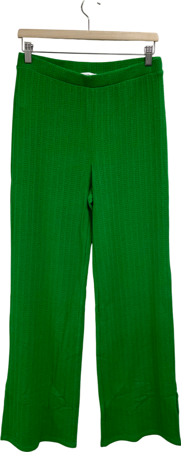 MANGO Green Straight Crochet Trousers UK M