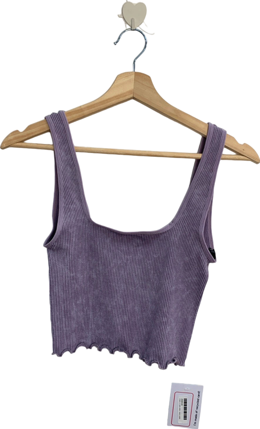 Out From Under Purple Lettuce Edge Acid Wash Tank Top Small