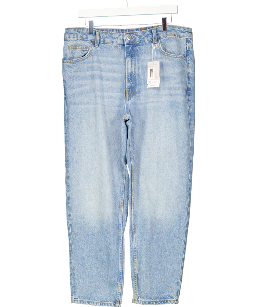 MANGO Blue Mom High Rise Jeans UK 16