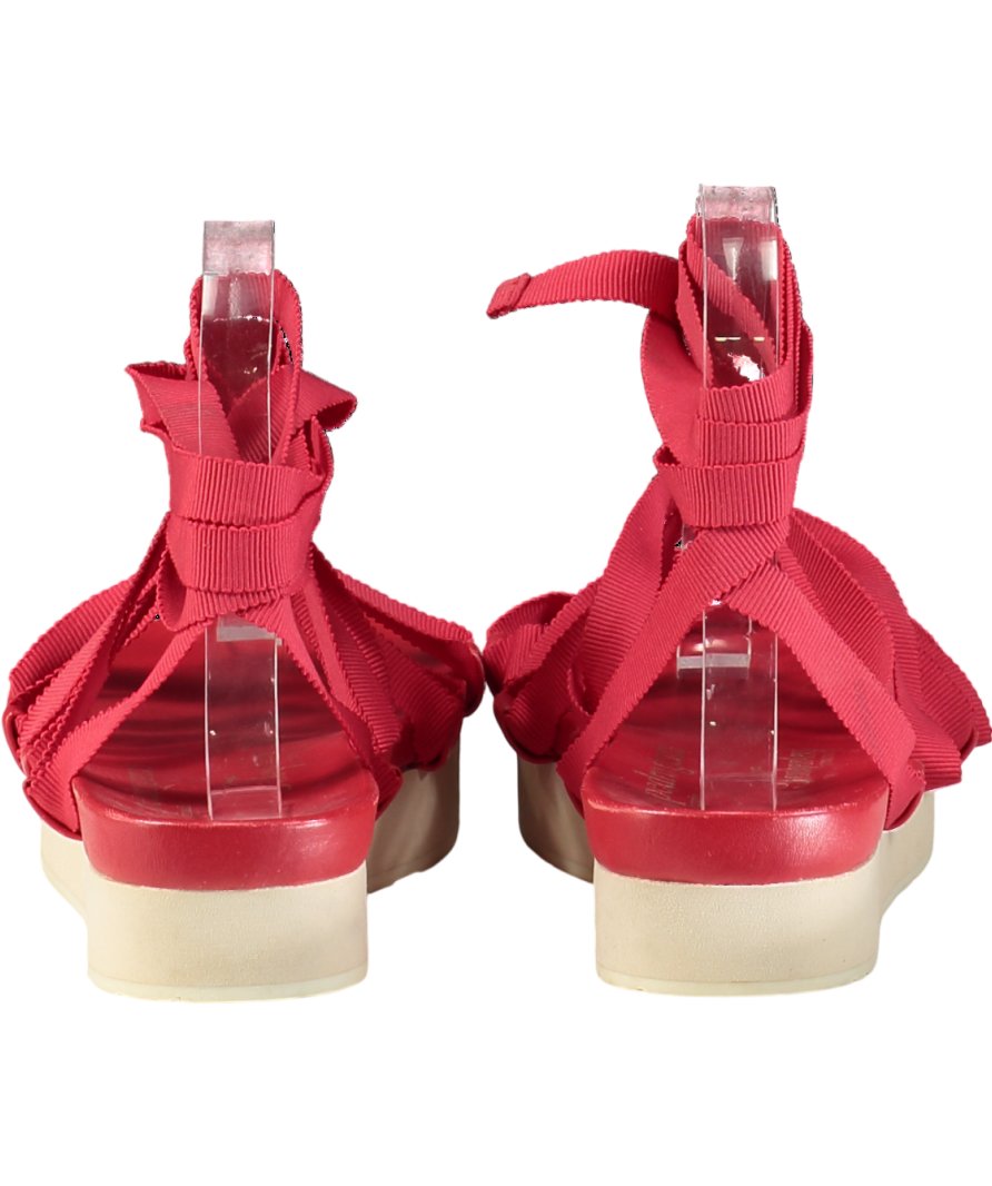 Pedro Garcia X Temperley Red Laced Up Summer Flat Sandals UK 5 EU 38 👠
