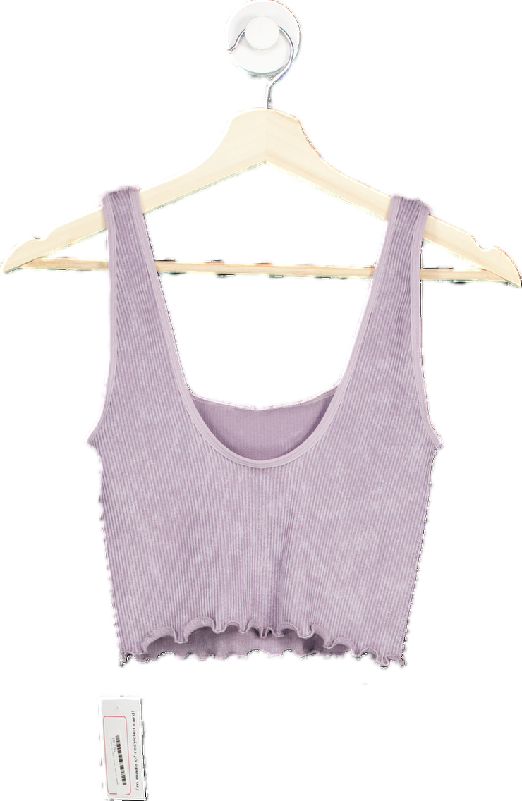 Urban Outfitters Lilac Ribbed Cropped Tank Top UK S